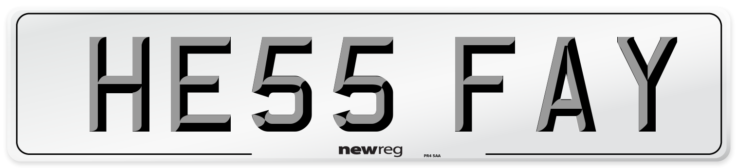 HE55 FAY Number Plate from New Reg